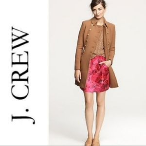 COPY - J.Crew pleated rose print skirt with side pockets